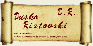 Duško Ristovski vizit kartica